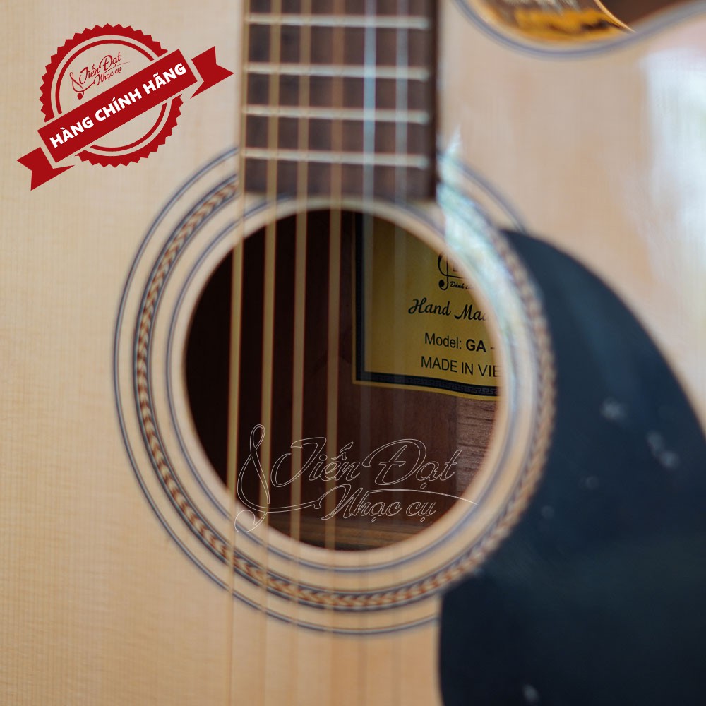 Đàn Guitar Acoustic Việt Nam Mặt Gỗ Thông Nguyên Tấm Cao Cấp Nhạc Cụ Tiến Đạt -  Kèm Phụ Kiện GA - Bảo Hành 12 tháng