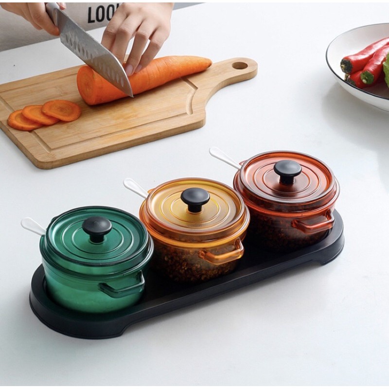 Set 3 hũ đựng gia vị bằng nhựa cao cấp HÀNG CÓ SẴN