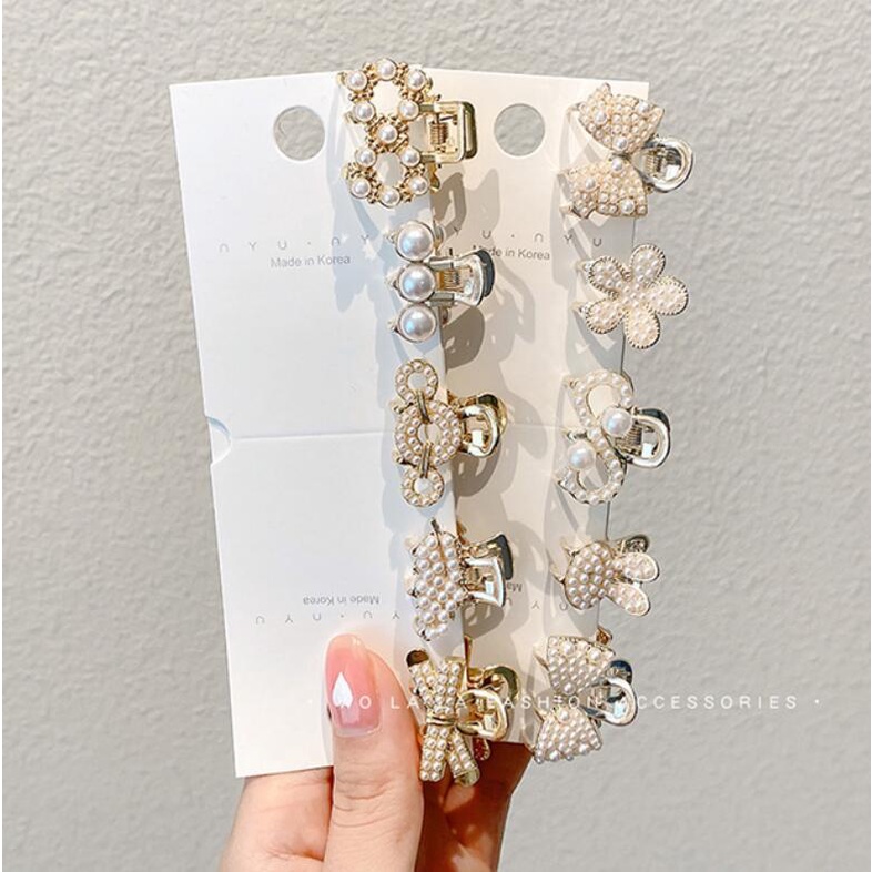 Kẹp Tóc Đính Ngọc Trai Nhân Tạo Phong Cách Thời Trang Hàn Quốc