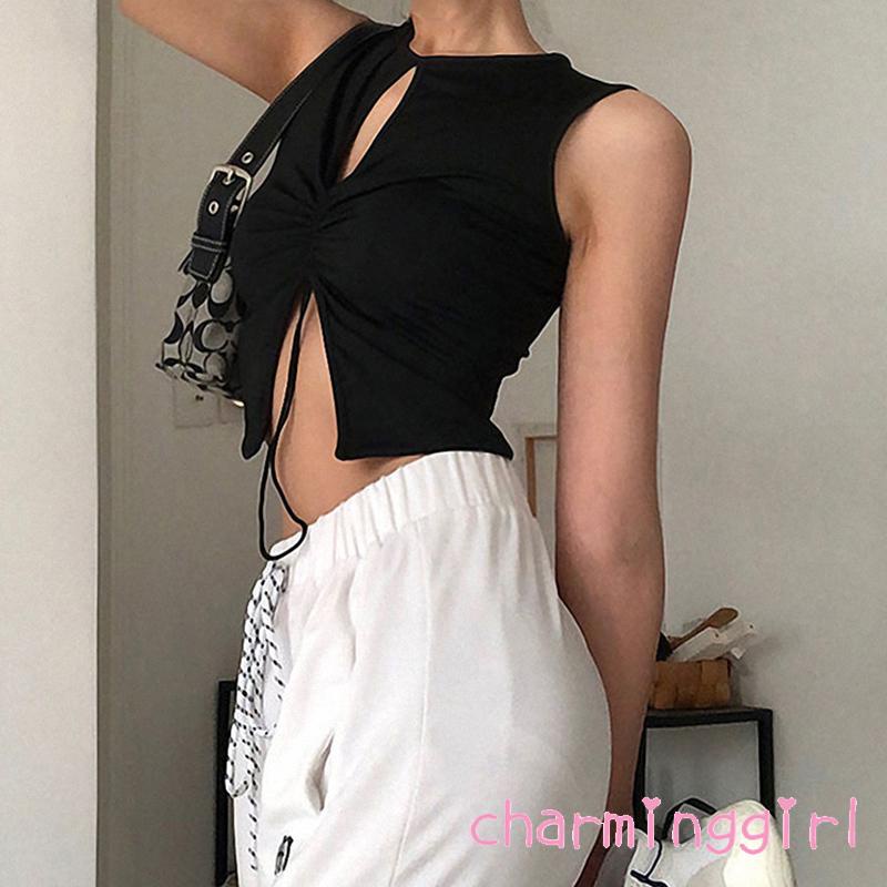 Áo crop top không tay màu sắc thời trang mùa hè cho nữ | BigBuy360 - bigbuy360.vn