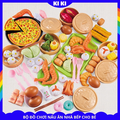 Bộ đồ chơi nhà bếp nấu ăn nhập vai đầu bếp gồm 58,82,88 chi tiết cho trẻ em, bé gái, bé trai 1 2 3 4 5 6 7 tuổi