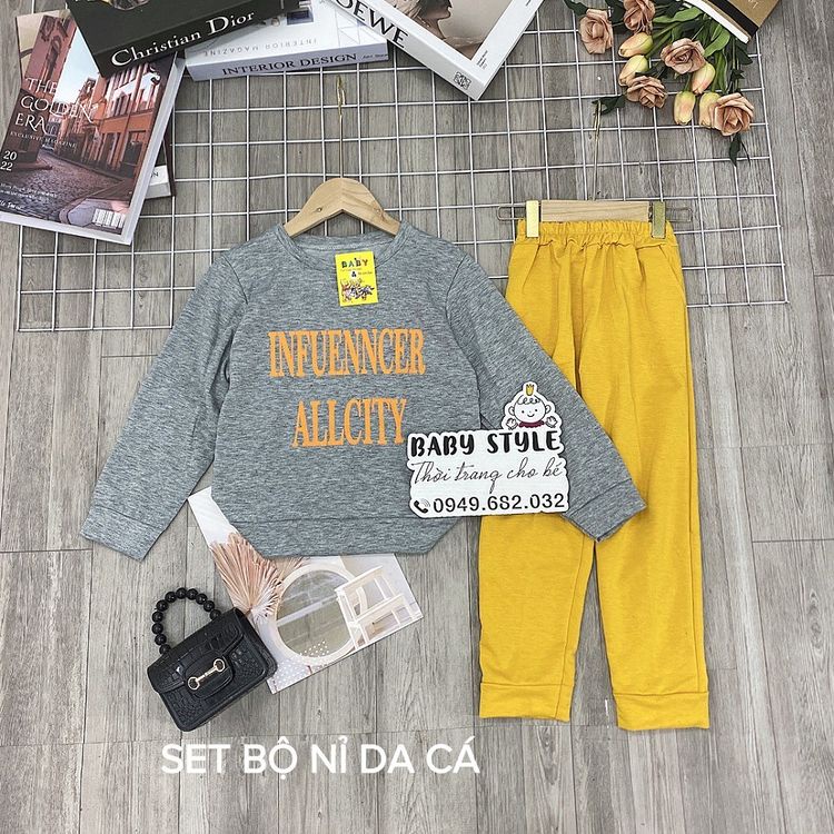 Bộ quần áo thu đông &quot;A.CITY&quot; 14-45kg cho bé gái 4-14 tuổi. Thoải mái, ấm áp. G39