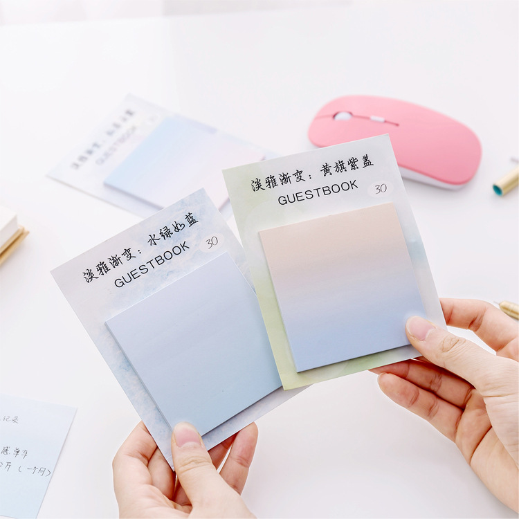 30 Sheets Elegant Gradients Square Times Record Sticky Note Office / Study Memo Pad / Stamp