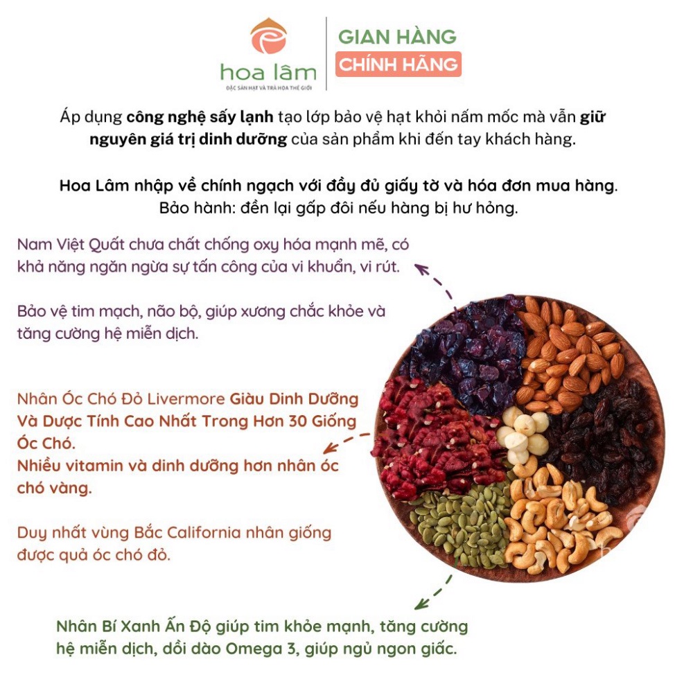 Hạt dinh dưỡng Hoa Lâm Nuts for Healthy Pregnancy dành cho mẹ bầu chu kì 3-6 tháng 500g