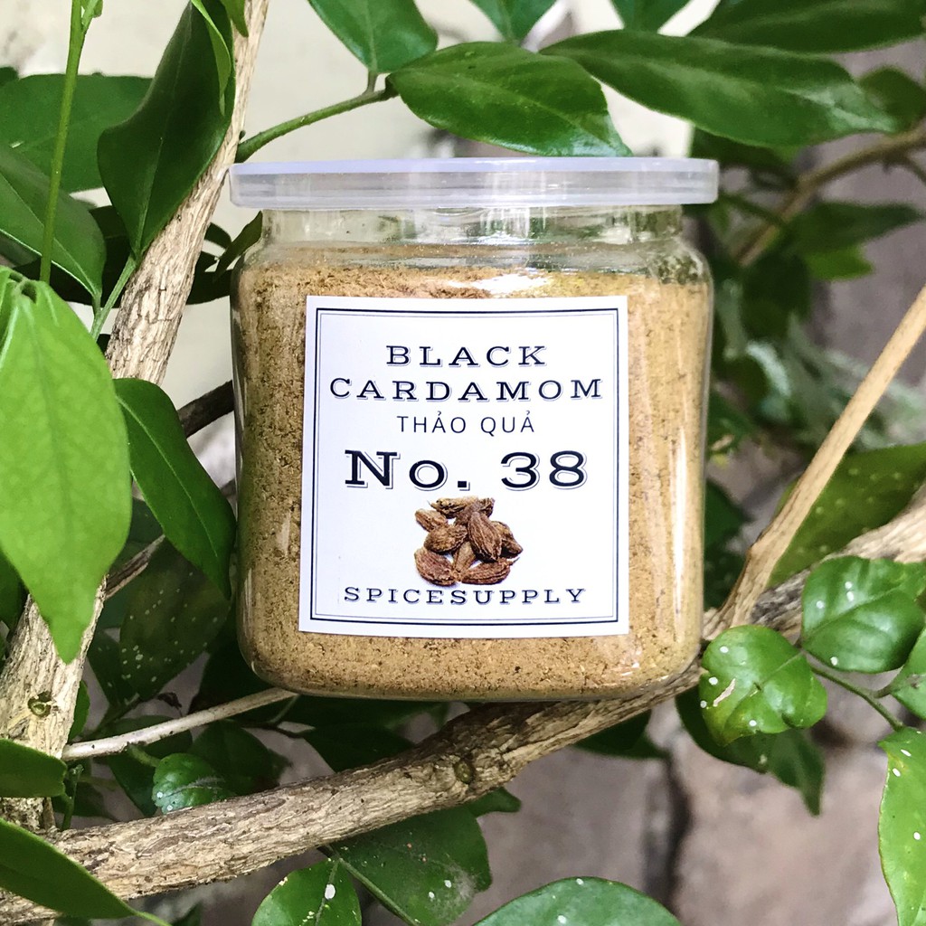 100g Black Cardamom Ground hũ 70g - Bột Thảo Quả nguyên chất túi zip
