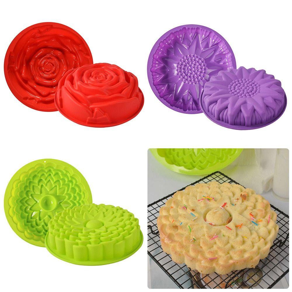 Khuôn Làm Bánh Hình Tròn / Bông Hoa 3D Độc Đáo DIY