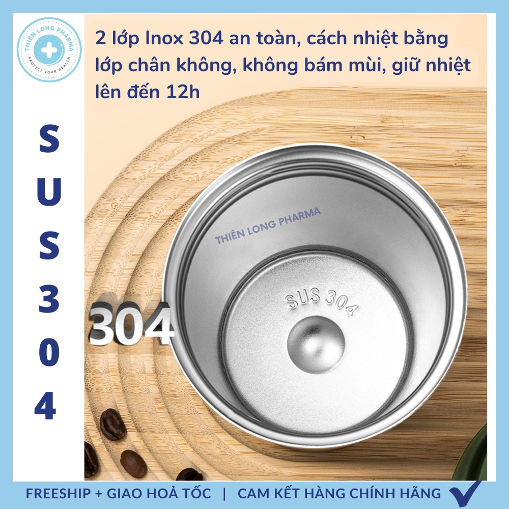 Cốc giữ nhiệt 510ml ly coffee holic inox 304, bình giữ nhiệt 12h tặng Sticker trang trí