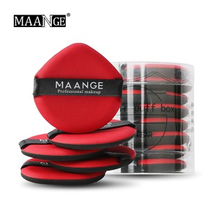 Bộ 8 Bông Đánh Phấn MAANGE Màu Đỏ Hỗ Trợ Trang Điểm Chuyên Nghiệp
