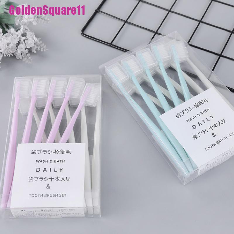 Set 10 bàn chải đánh răng bằng than tre nano chất lượng cao cho người lớn