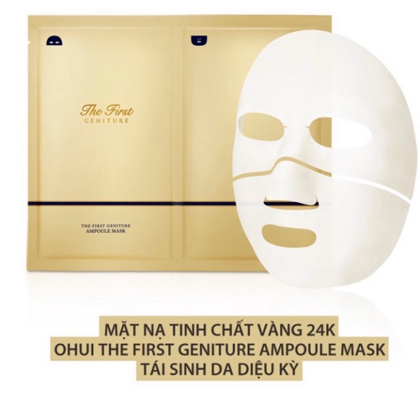 Mặt nạ tinh chất vàng 24k làm sáng và tái sinh da OHUI The First Geniture Ampoule Mask 40ml