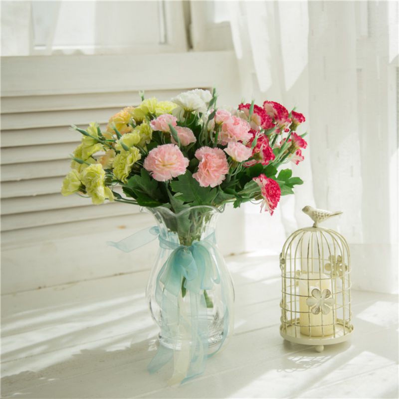 Bó Hoa Cẩm Chướng Nhân Tạo 1 Cái 10 Đầu Trang Trí Nhà Cửa Ngày Của Mẹ