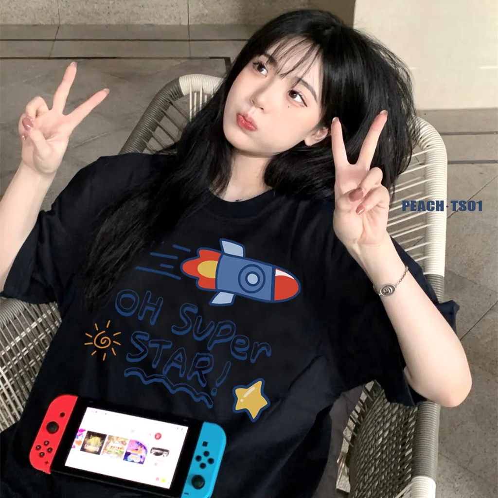 NRVP Áo Thun 100% Cotton Dáng Rộng Thời Trang Hàn Quốc Cho Nữ