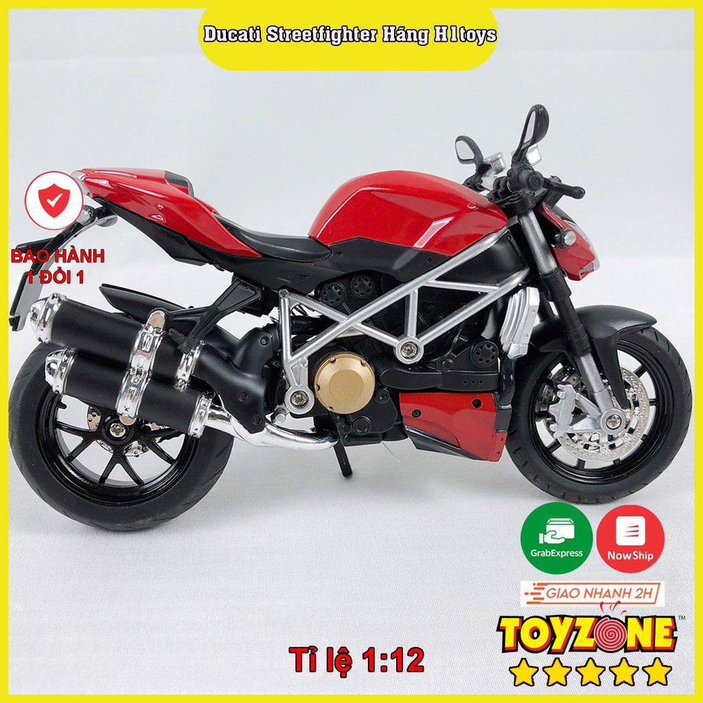 Mô hình xe Moto Ducati Streetfighter tỉ lệ 1:12 Hãng H1toys