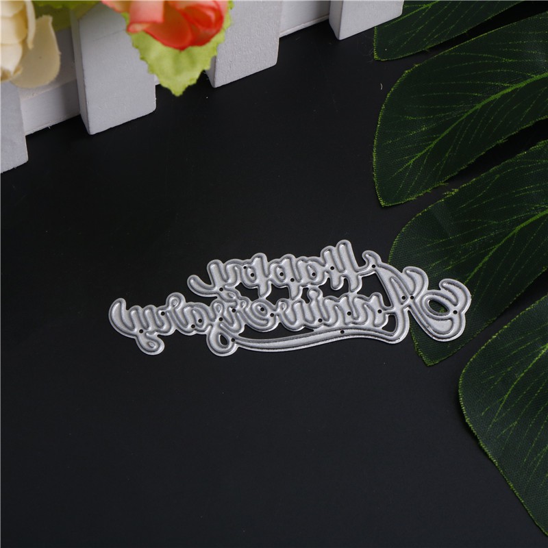 1 Khuôn Cắt Giấy Kim Loại Kỷ Niệm Họa Tiết happy Annivers