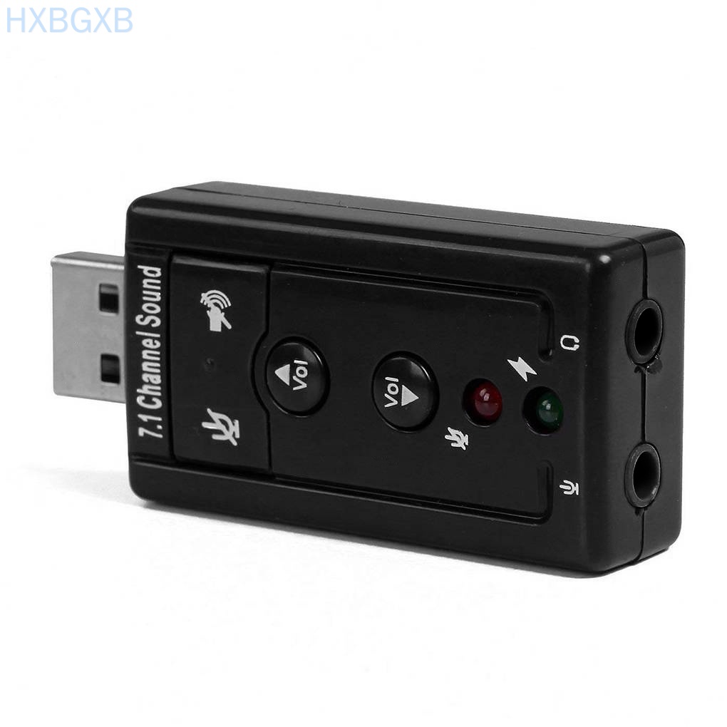 HXBG USB2.0 7.1 Channel Audio Sound Card Adapter 3D USB External Sound Card Audio Adapter Connector