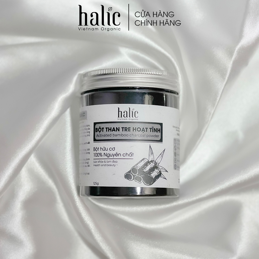 Bột trắng răng Than Tre Hoạt Tính nguyên chất Halic Organic 125G hiệu quả trắng răng, loại bỏ cao răng, ngăn vi khuẩn