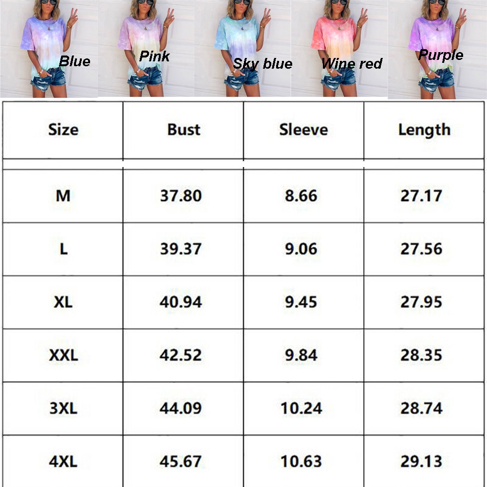 🍒ME🍒 Plus Size Ladies Casual loose t-shirt Gradient color Womens Summer Shirts | BigBuy360 - bigbuy360.vn