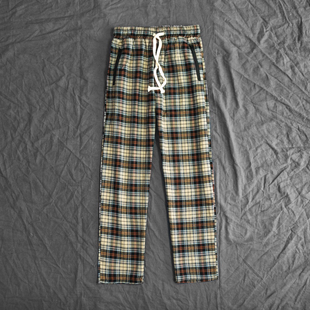 Quần Kẻ Caro Unisex Nam Nữ, Ống Côn, Tôn Dáng, Vải Đẹp