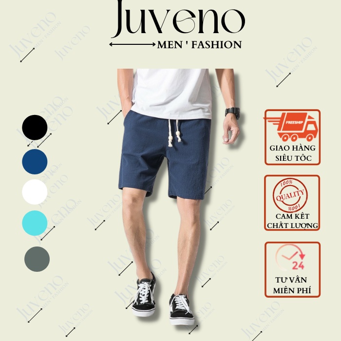 Quần Short Đũi  JUVENO ⚡FreeShip⚡ Chất Vải Đũi Cao Cấp Mềm Mịn, Mặc thoải mái, Dễ Vận Động Đủ size 45-85Kg | BigBuy360 - bigbuy360.vn