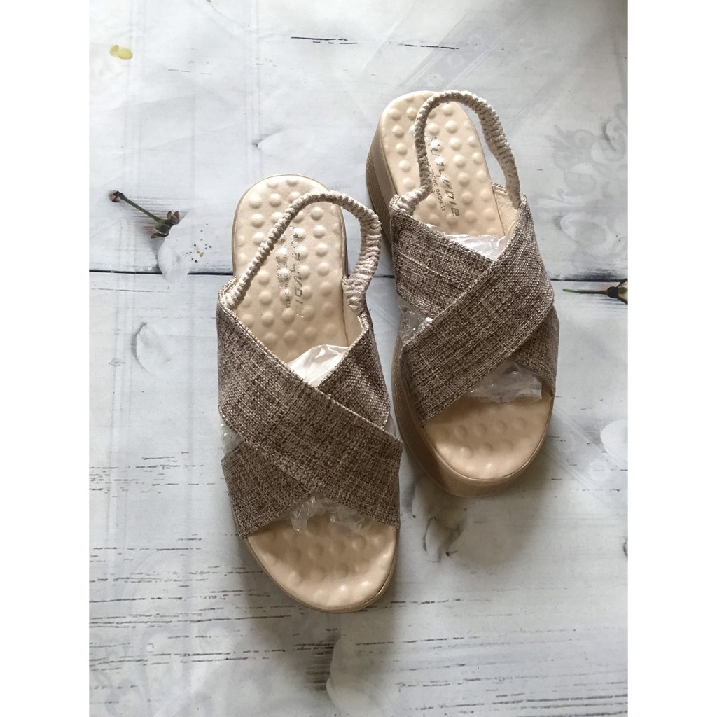 Sandal xuồng quai chéo nữ style Hàn Quốc siêu đẹp đi biển,dã ngoại phù hợp thời trang