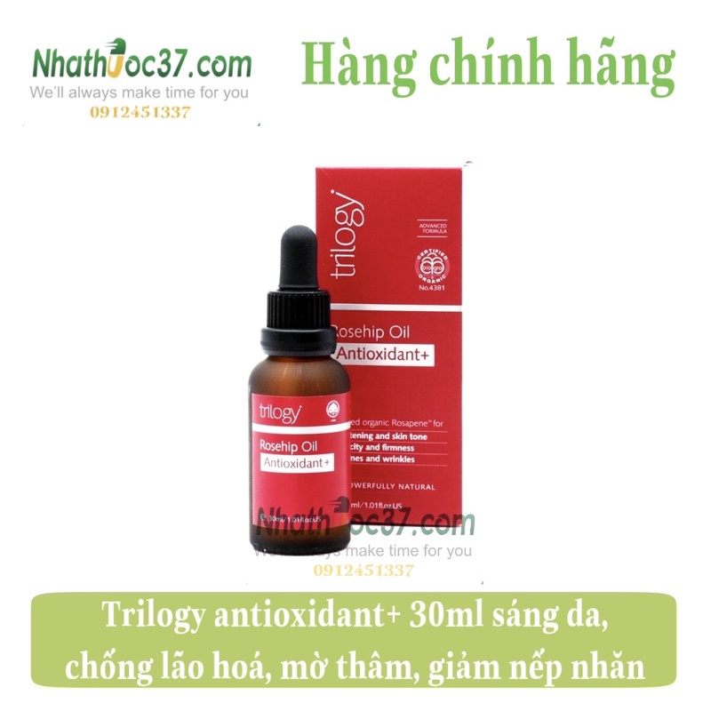 Dầu tầm xuân dưỡng da Trilogy rosehip oil Antioxidant+ chống lão hoá