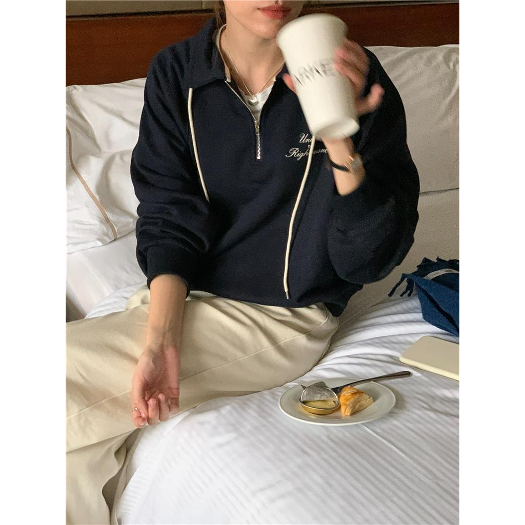 Áo Nỉ Chui Đầu Dài Tay Chui Đầu Phối Dây Rút In Chữ 60911