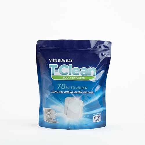 Viên Bột rửa chén bát Nano Bạc Eco tự nhiên hữu cơ T-Clean hàng Việt Nam chất lượng cao, viên rửa bát tổng hợp all in 1