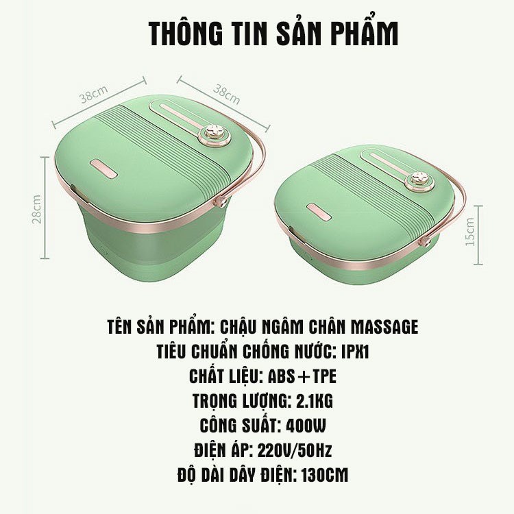 ✨BH 12 THÁNG✨ Chậu ngâm chân massage điều chỉnh nhiệt độ hồng ngoại, chậu ngâm chân điều khiển từ xa