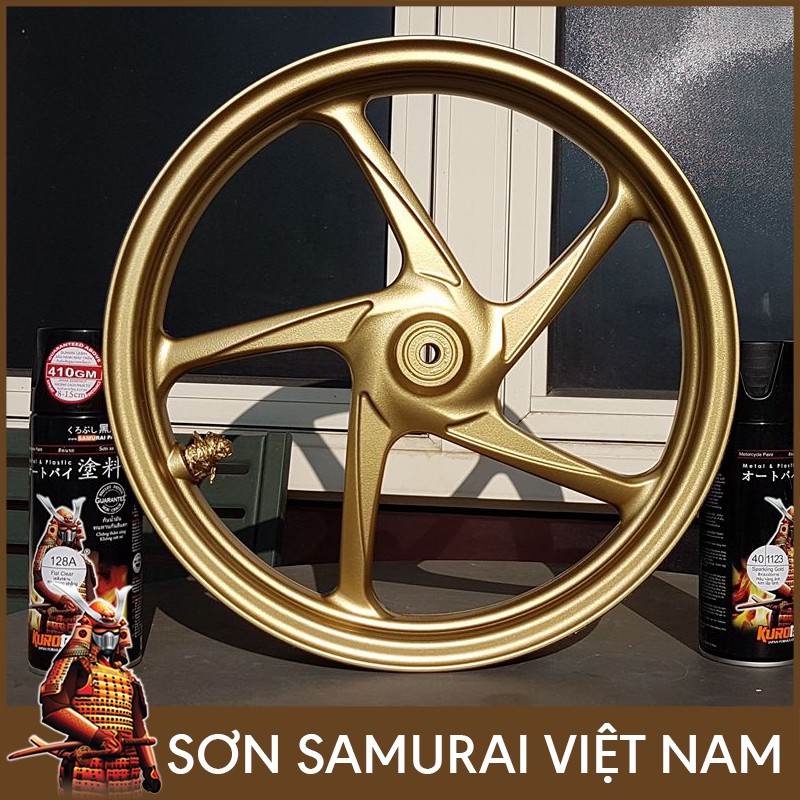 Màu Vàng Ánh Kim Sơn Samurai - Combo Màu Vàng 1123 Sơn Xịt Samurai