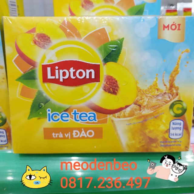 Trà Lipton hòa tan vị đào/ chanh hộp 16 gói 224gr