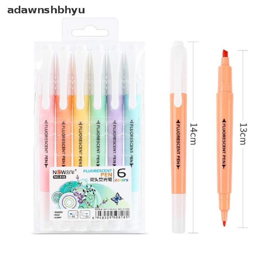 Set 6 Bút Dạ Quang Hai Đầu Tiện Dụng