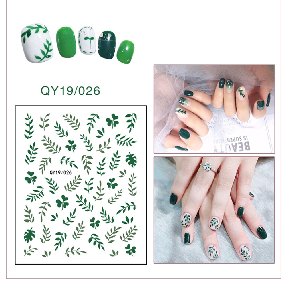 [Hàng mới về] Miếng dán móng tay họa tiết lá cây mới mẻ xinh xắn chống nước