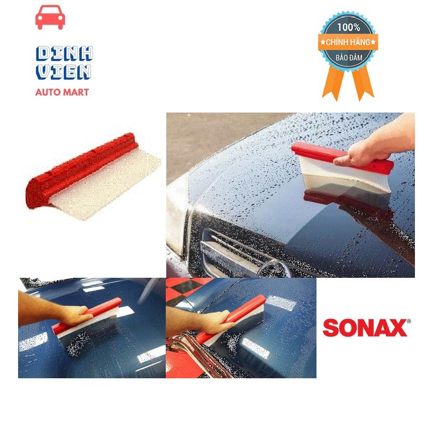 Gạt Nước Bề Mặt Kính, Sơn Xe SONAX Flexi Blade loại bỏ nhanh chóng những chỗ bị bám nước trên xe ô tô của bạn.