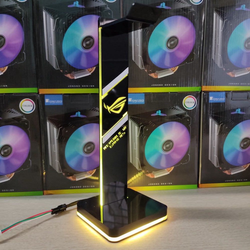 ☑  Giá treo tai nghe Gaming Logo ROG Led RGB, tặng kèm bộ khiển màu giá tốt