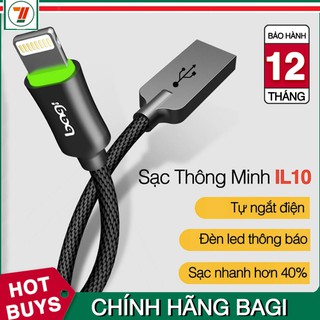 [Dài 1.5m] Sạc IPhone Tự Ngắt Khi Đầy, Hỗ Trợ Đèn Leb Báo Sạc Bagi CB-IL150