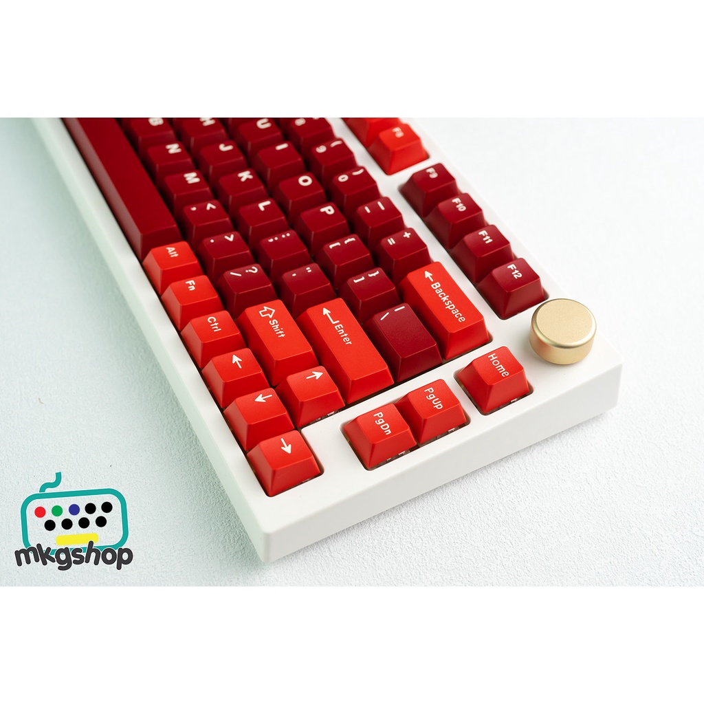 Keycap Jamon đỏ in doubleshot, 173 nút bàn phím cơ, cherry profile cực đẹp