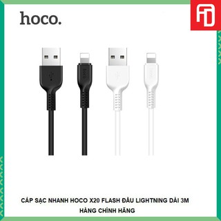 Cáp Sạc Lightning Hoco X20 2A Cho IPhone IPad Dài 1M 2M 3M - BH 1 Năm