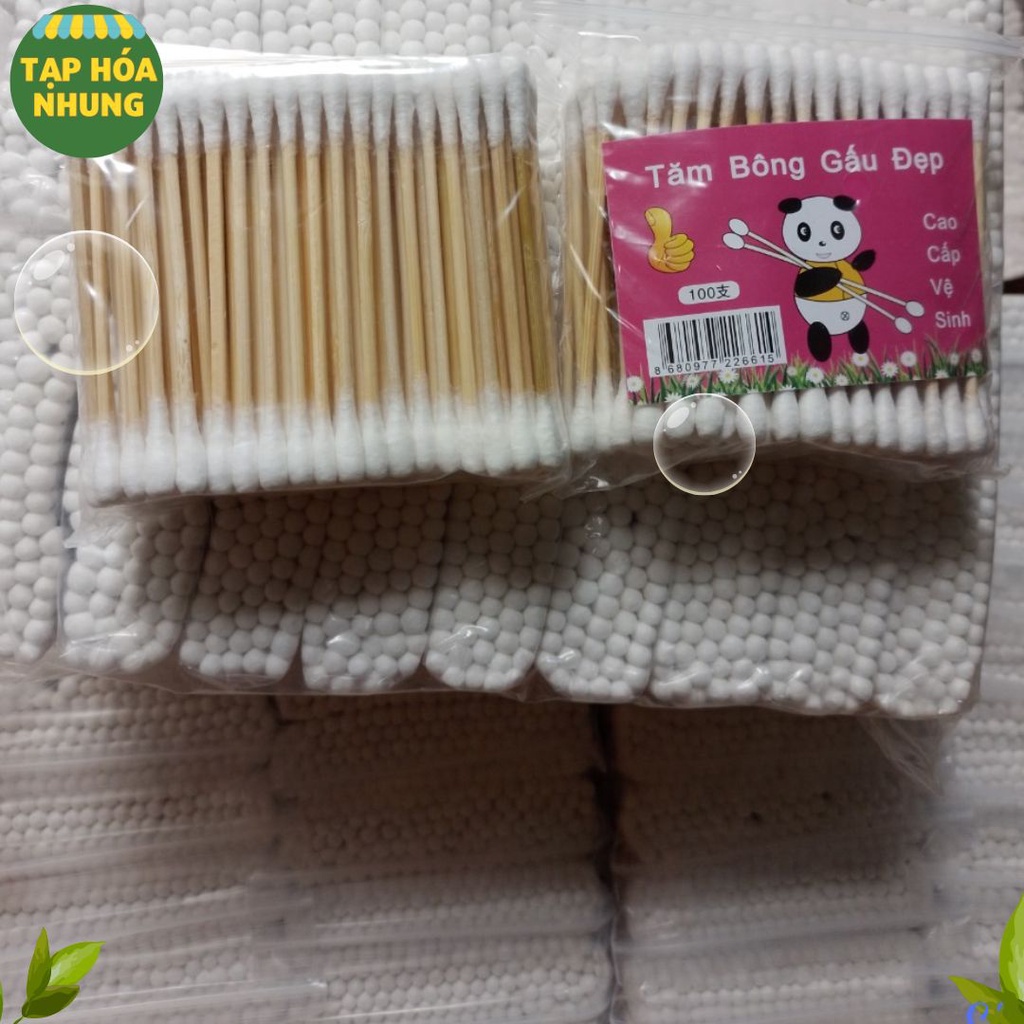 1 gói tăm bông cán gỗ gấu đẹp cao cấp