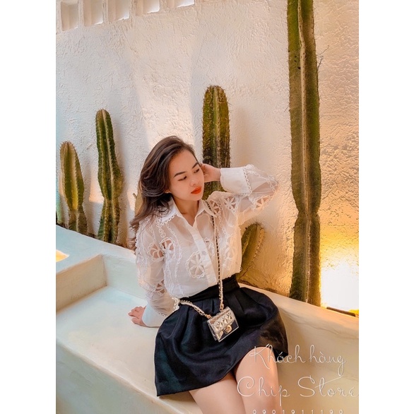 ÁO SƠMI ORGANZA CAO CẤP HOA THÊU KOREA HÀNG CHUẨN - ORDER