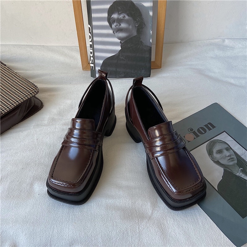 Giày Oxford nữ độn đế cao,Giày da ulzzang nữ phong cách Hàn Quốc OX70