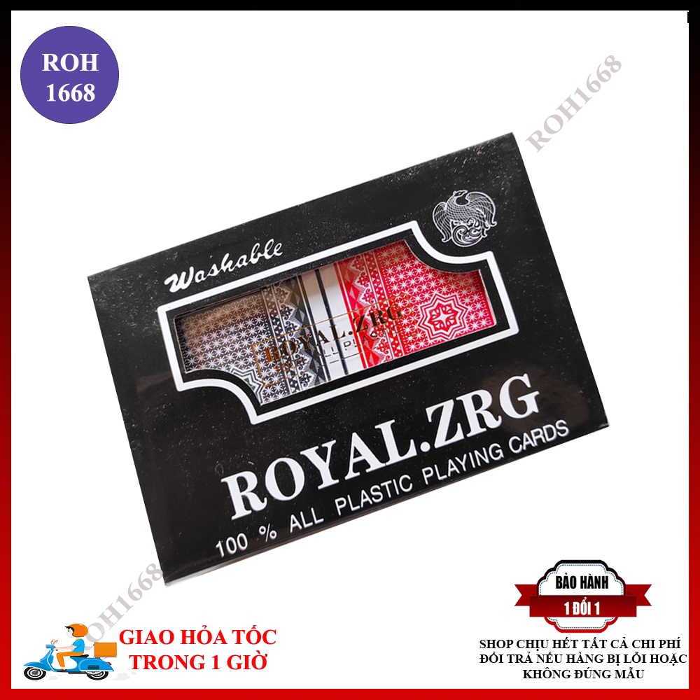 Set Bộ Bài Tây Nhựa Poker Nhám Chống Trơn Royal.ZRG 100% Plastic (BN 20)