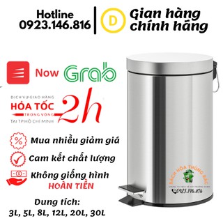 Thùng rác inox đạp chân 20l , thùng rác đạp chân inox 201