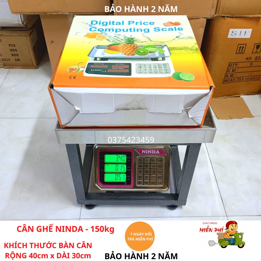 [Hàng Loại 1] cân ghế điện tử tính tiền NINDA (150kg&amp;300g) bán hàng, Làm Bằng Sơn Tĩnh Điện (Bảo Hành 24T)