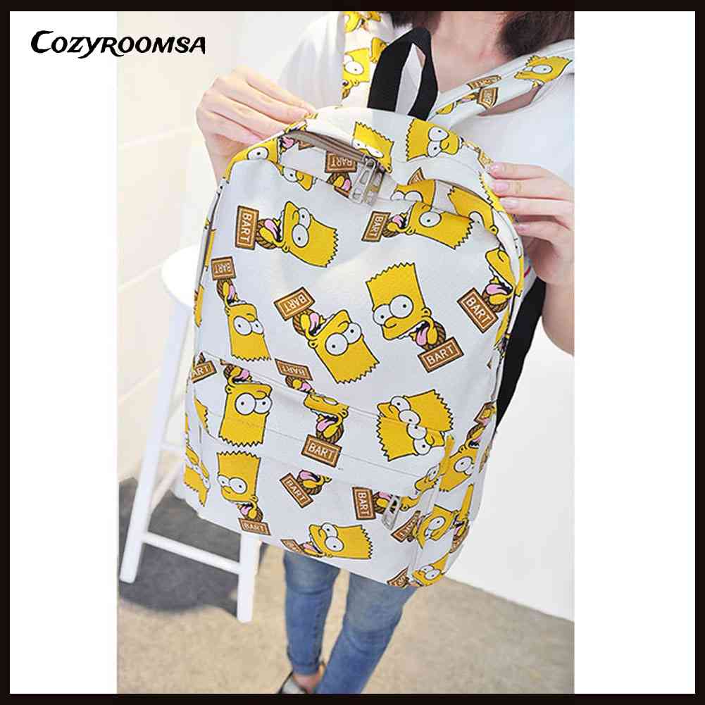 Ba Lô Vải Bố Hoạ Tiết Hoạt Hình Cho Nam Và Nữ