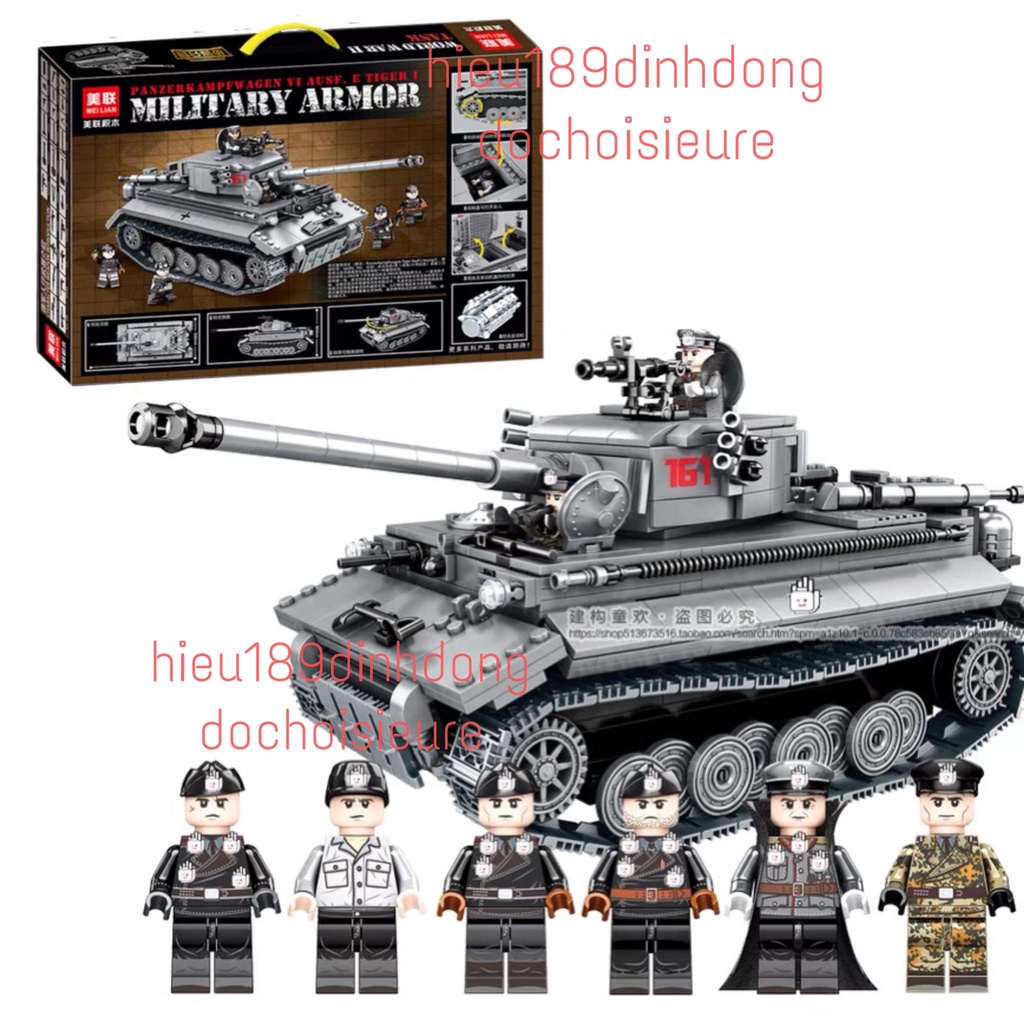 Lắp ráp xếp hình xe tank bọc thép tiger 1 98050