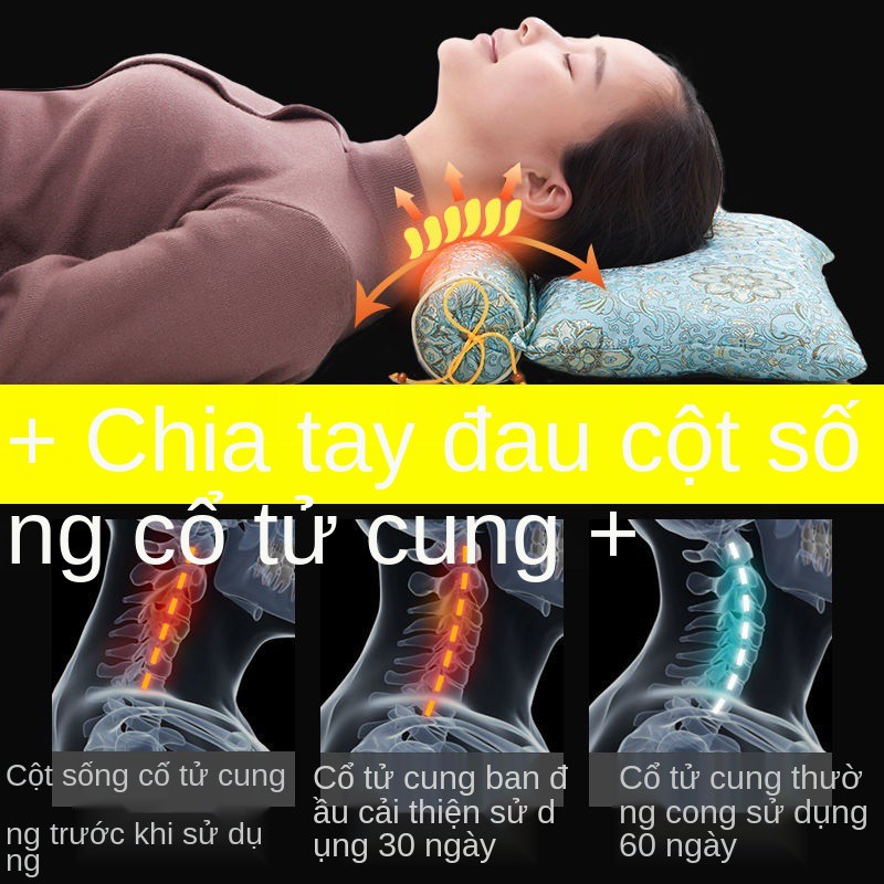 Gối đốt sống cổ chữa cột đặc biệt kiều mạch người lớn bơm hơi trụ sưởi giúp ngủ ngon