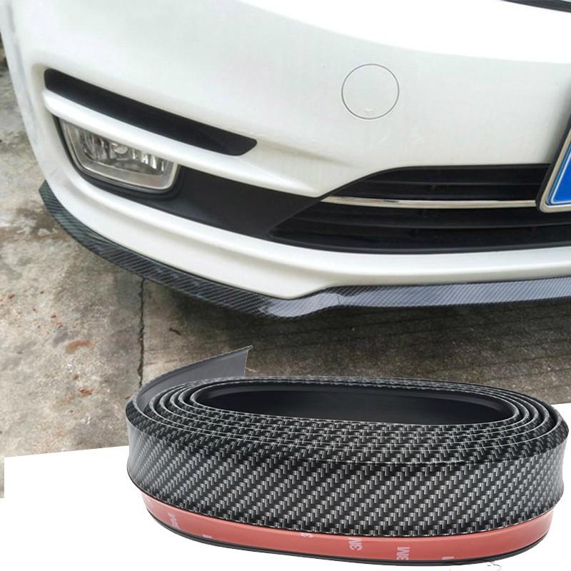 2.5M/lot Car Styling TPVC Rubber Skirt Carbon Fiber Plating Anti-scratch Front Lip Bumper Decoration For Audi BMW Toyota