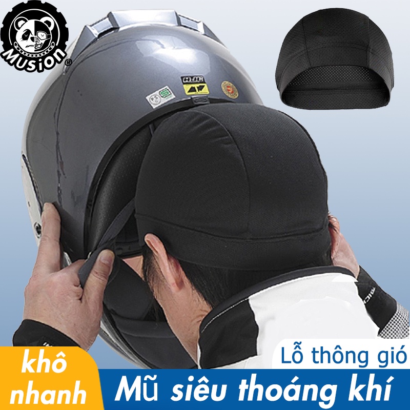 Mũ lót nón bảo hiểm đi xe mô tô thoáng khí mau khô có đường viền trong