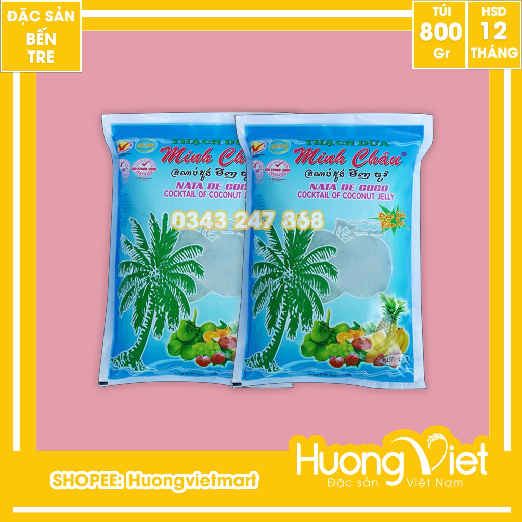 Thạch dừa Bến Tre chính gốc thanh mát 1kg, thạch dừa giải nhiệt mùa nóng, đặc sản Bến Tre, đồ ăn vặt Sài Gòn