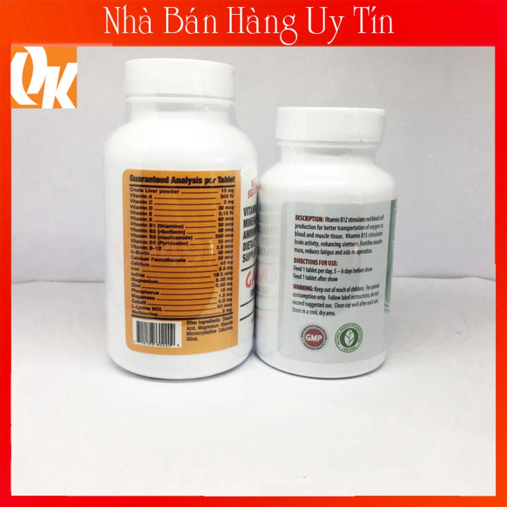 Combo 50 Viên Gallomin + 50 Viên B15 B12 -Nuôi Gà Chế Độ Đá